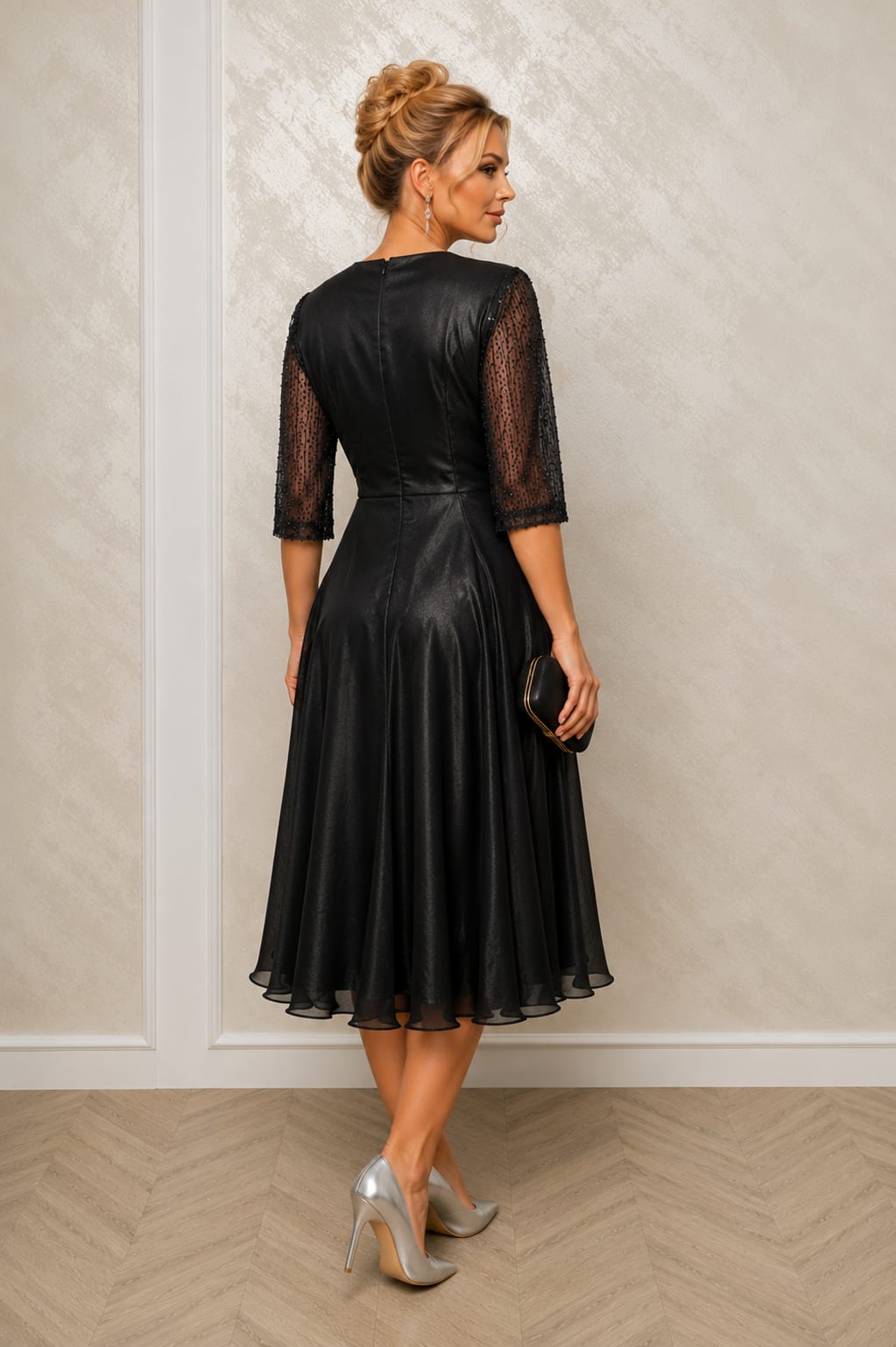 Rochia Tuna Midi – Rochie scurta eleganta si usoara din organza