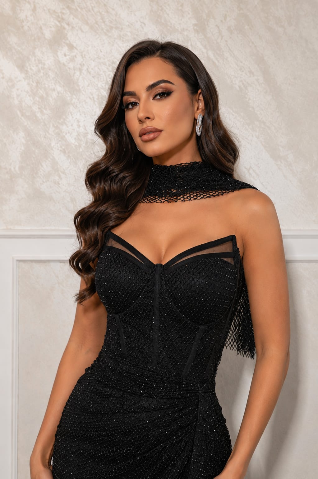 Rochia Spark – Rochie lunga eleganta cu strasuri aplicate si design senzual