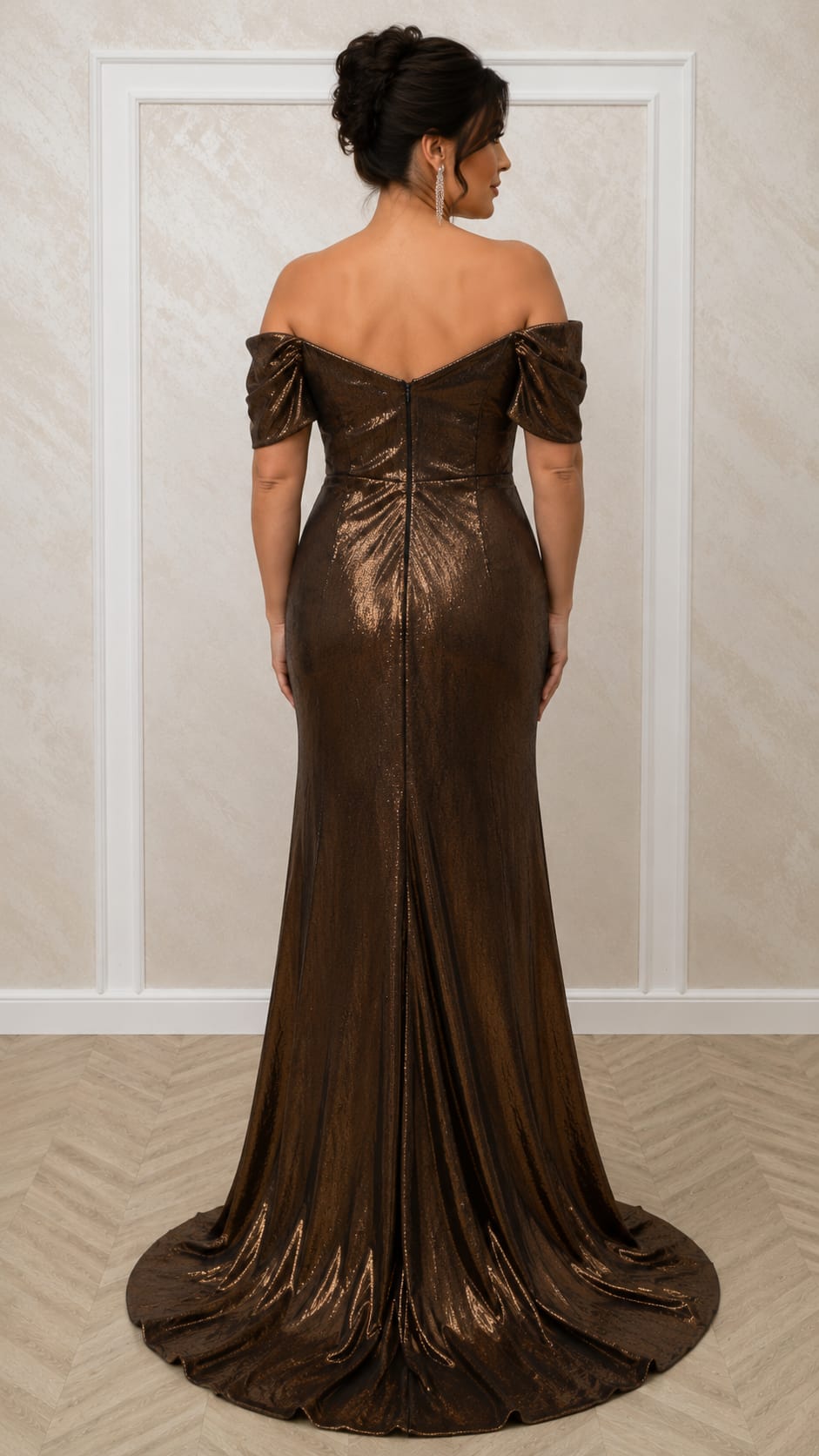 Rochia Gema – Rochie lunga de seara tip sirena cu efect de subtiere