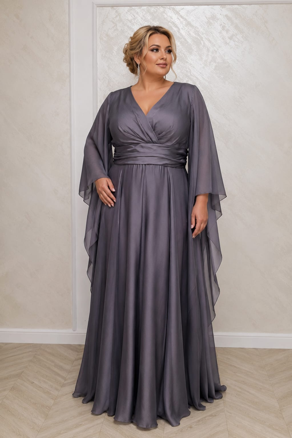 Rochie Volia -  Rochie din voal usoara care avantajaza marimile Plus Size