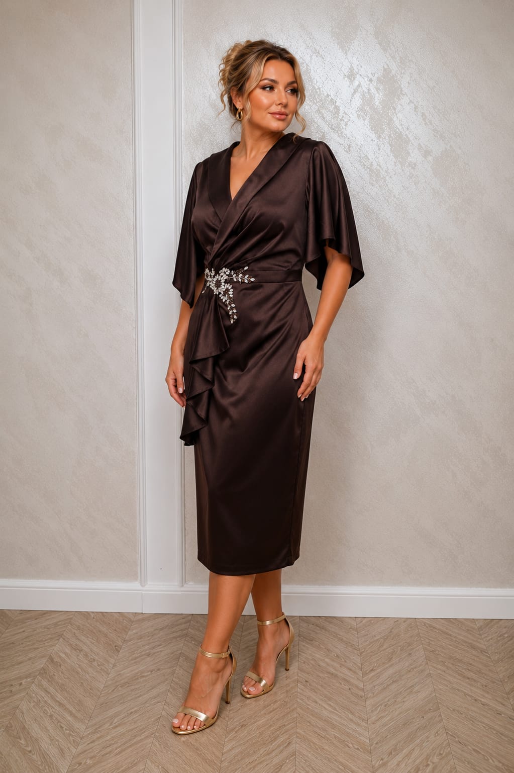 Rochie Cada Midi – Rochie din Satin premium lungime midi pentru evenimentele de vara