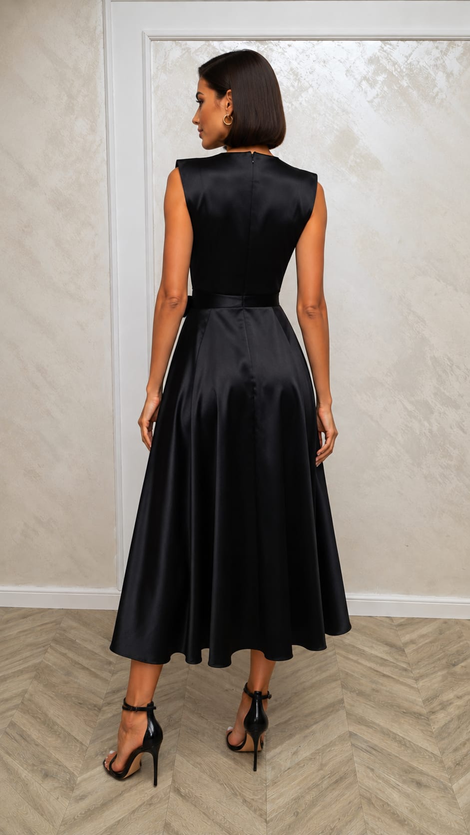Rochia Onyx midi – eleganta minimalista in satin premium