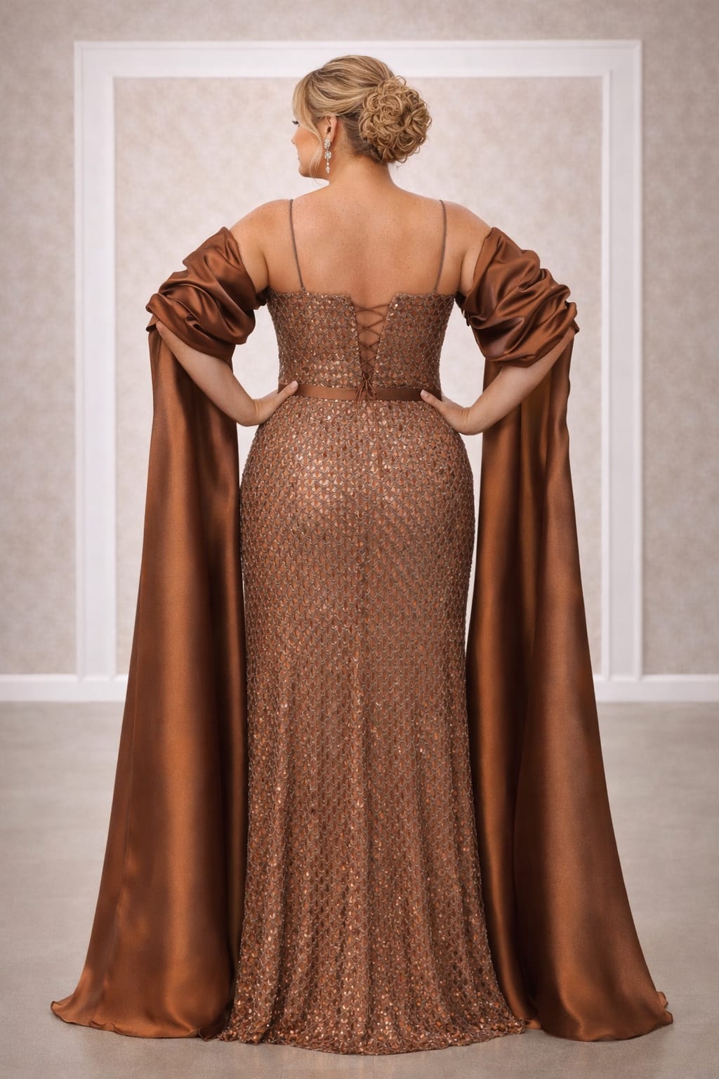 Rochia Deborah – Rochie Eleganta de seara , culoare chocolate