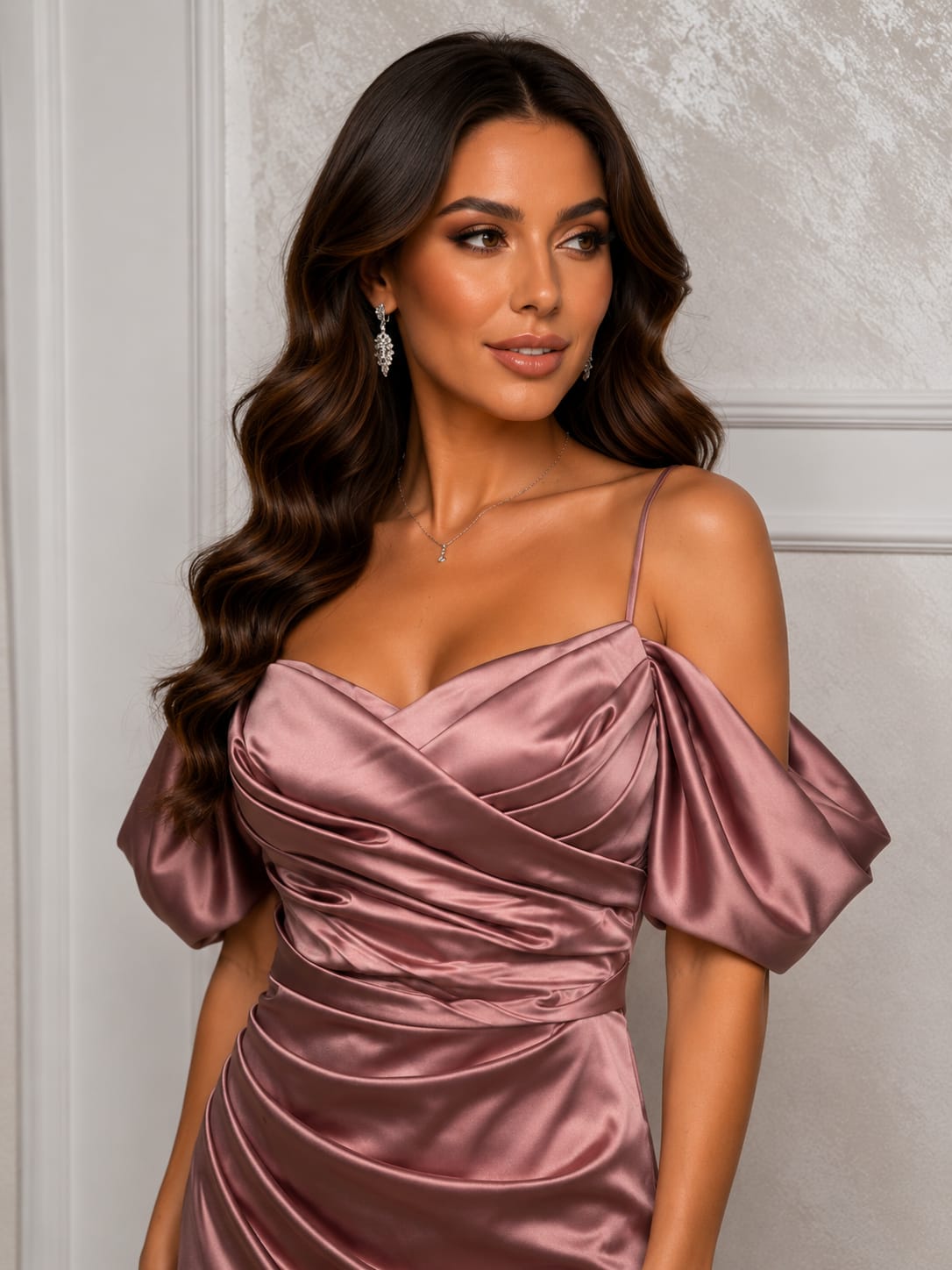 Rochie Jivago din satin premium diverse culori