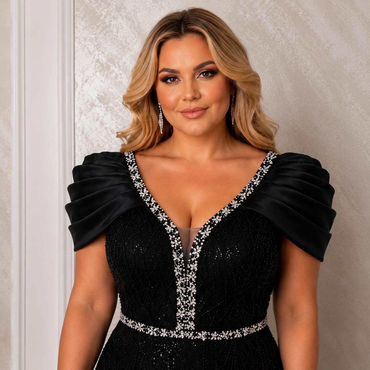 Rochia Aiana – rochie lunga eleganta cu corset reglabil si maneci off shoulder. Ideala pentru nunti , gale si evenimente premium.