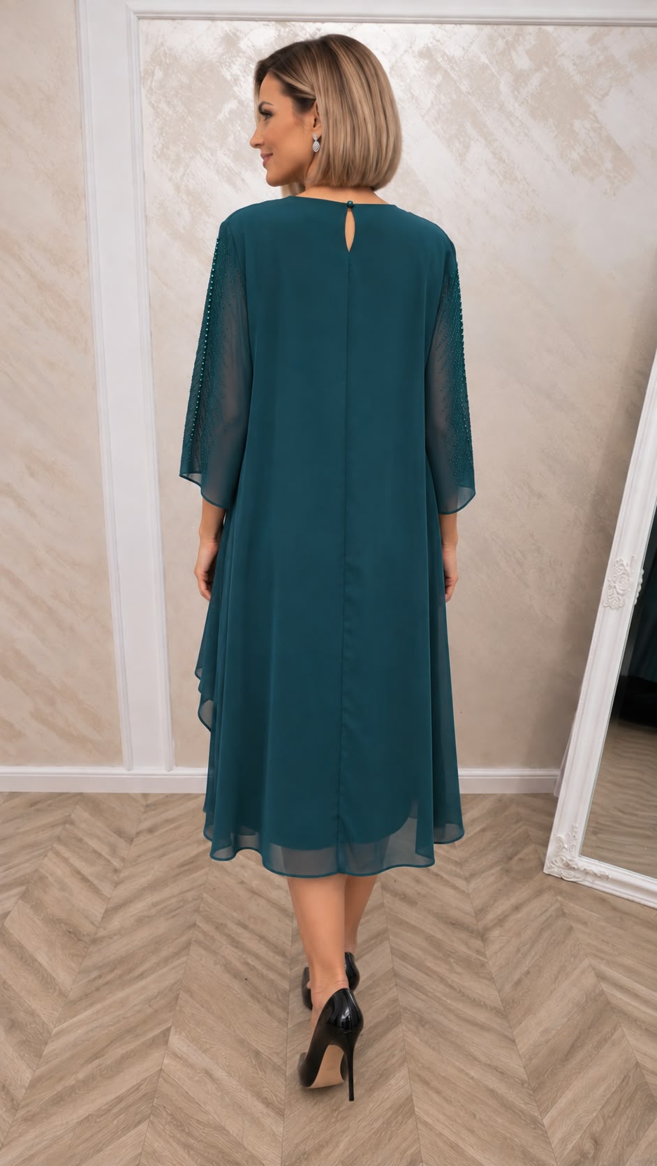 Rochie eleganta Verbina cu voal si aplicatii din cristale