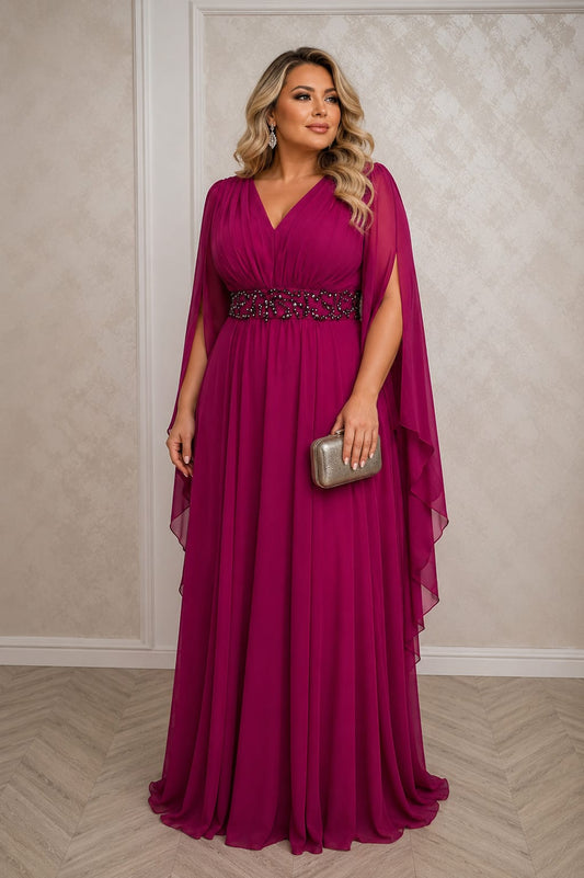Rochie Voleta – Rochie vaporoasa din voal pentru doamnele cu masuri mari