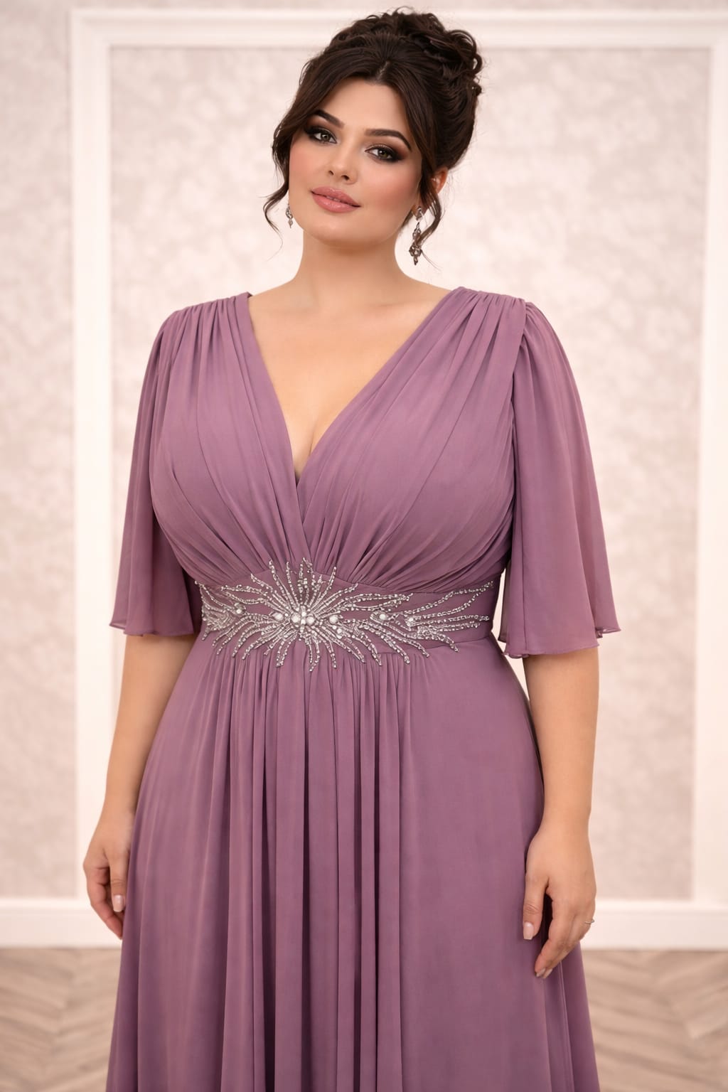 Rochia Mali – Rochie lungă din voal pentru mărimi plus size