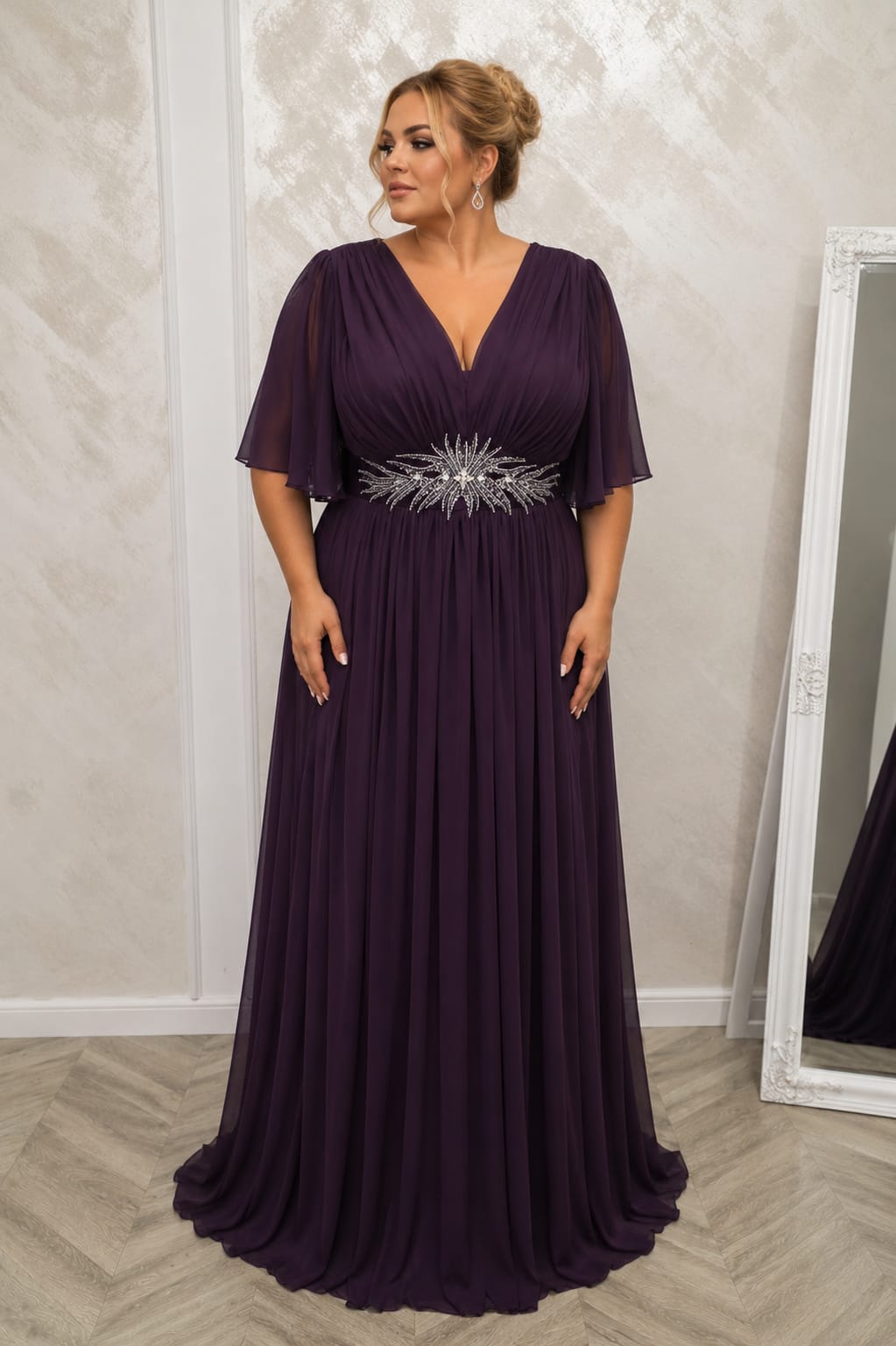 Rochia Mali – Rochie lungă din voal pentru mărimi plus size