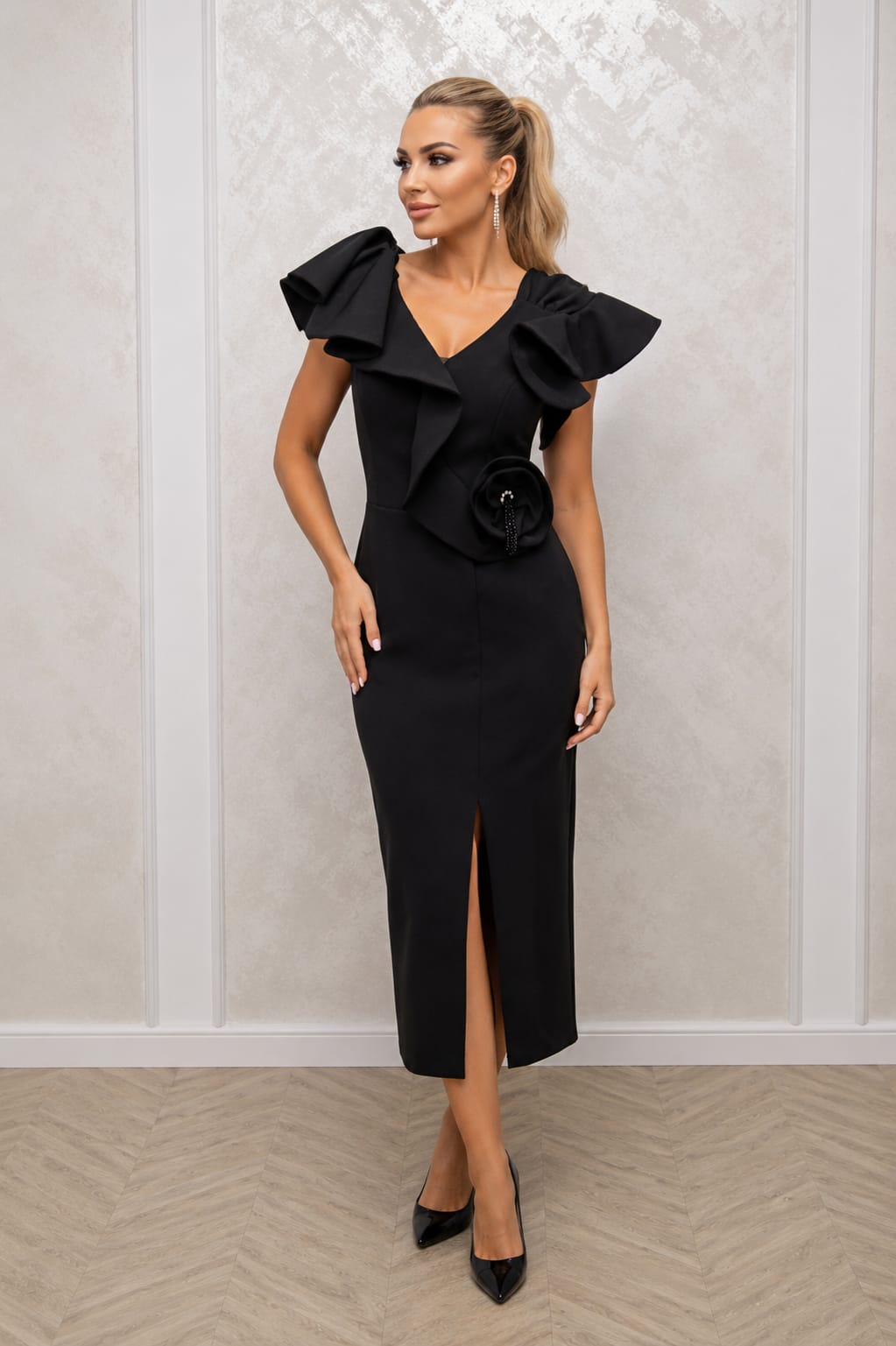 Rochie Lili – Rochie midi eleganta, sofisticata pentru aparitii memorabile