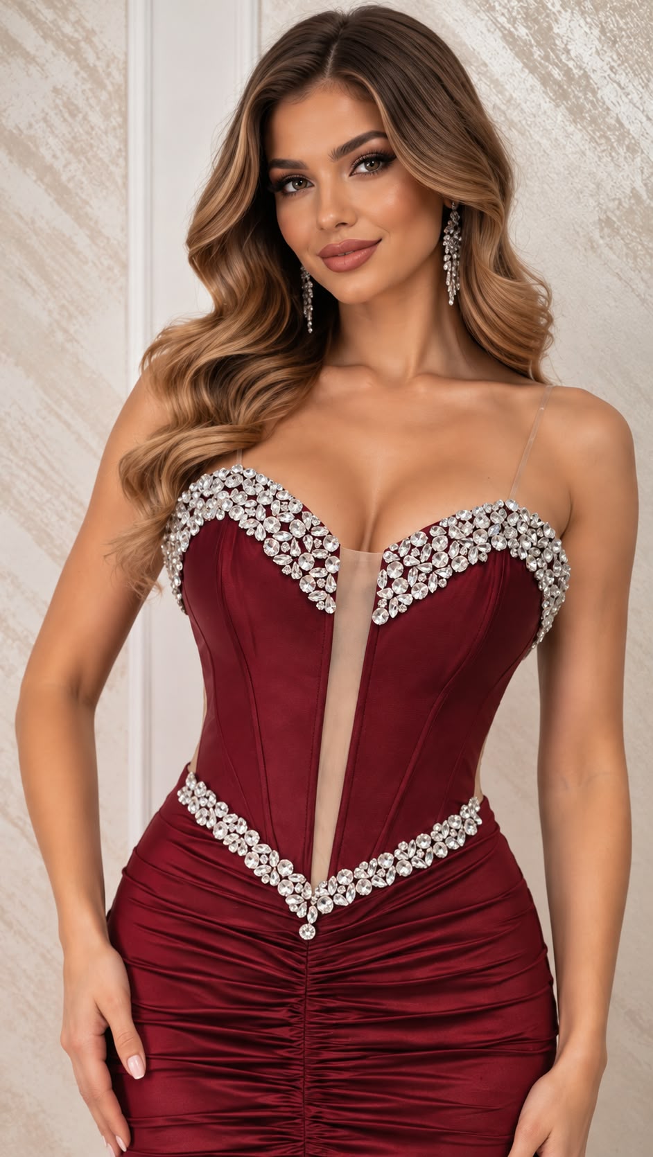 Rochie Aliona lunga de seara cu corset si cristale