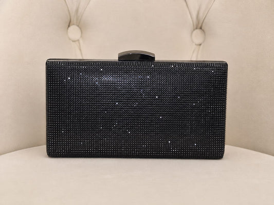 Geanta Clutch Neagra cu Strassuri