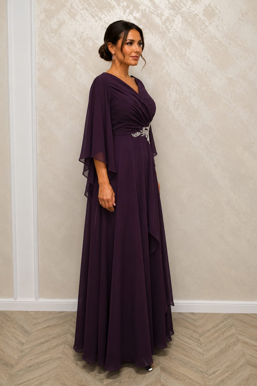 Rochia Monica – rochie eleganta din triplu voal pentru marimi plus size