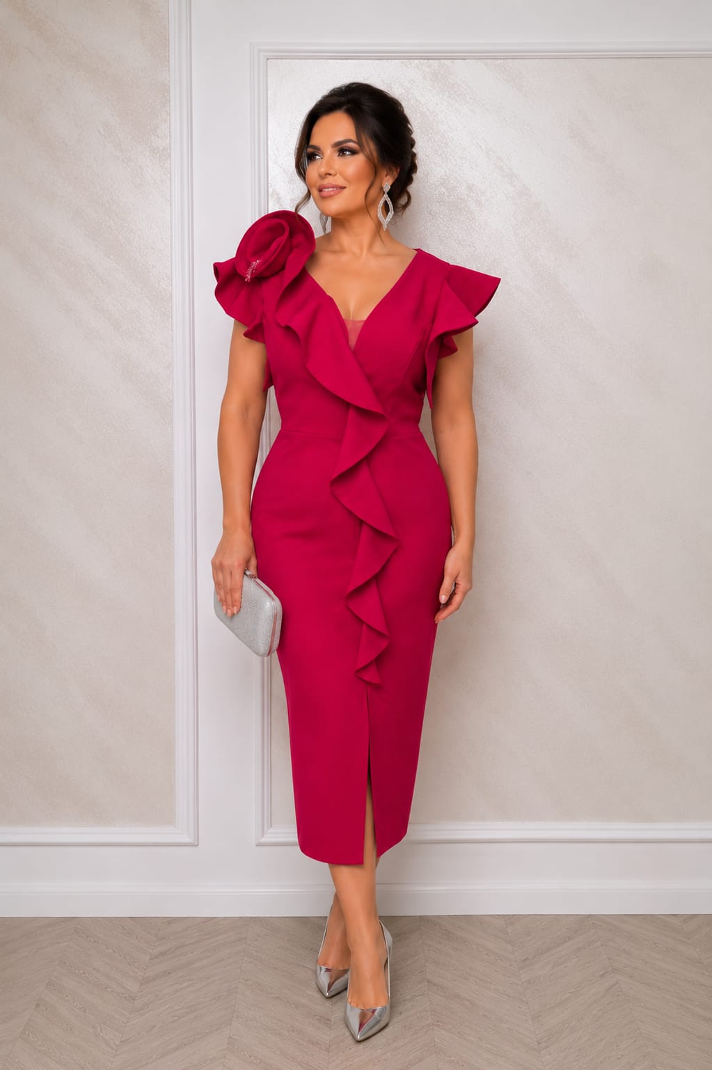 Rochie Lilia – Rochie midi eleganta, sofisticata pentru aparitii memorabile