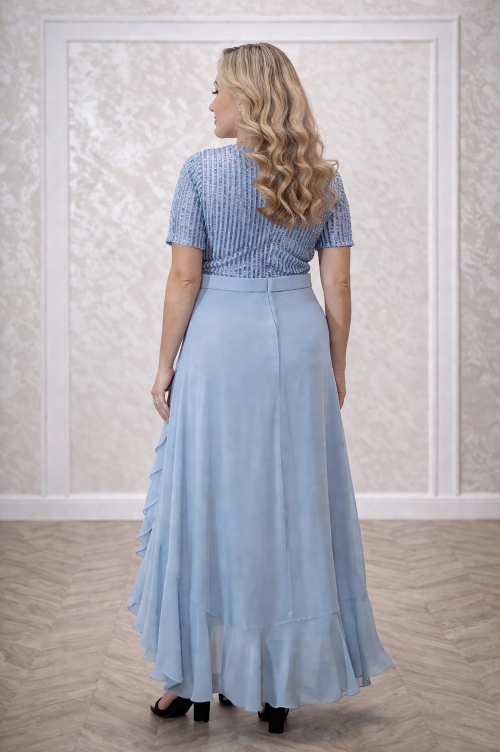 Rochia Blue – Rochie de zi eleganta din voal și paiete, pentru evenimente deosebite