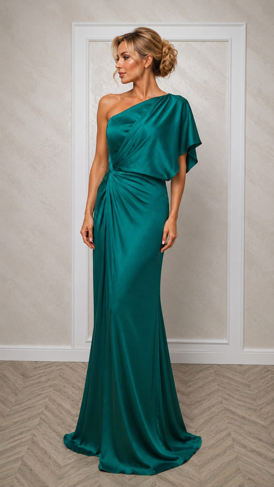 Rochia Emerald Glow –  rochie pentru evenimente simpla eleganta  verde smarald
