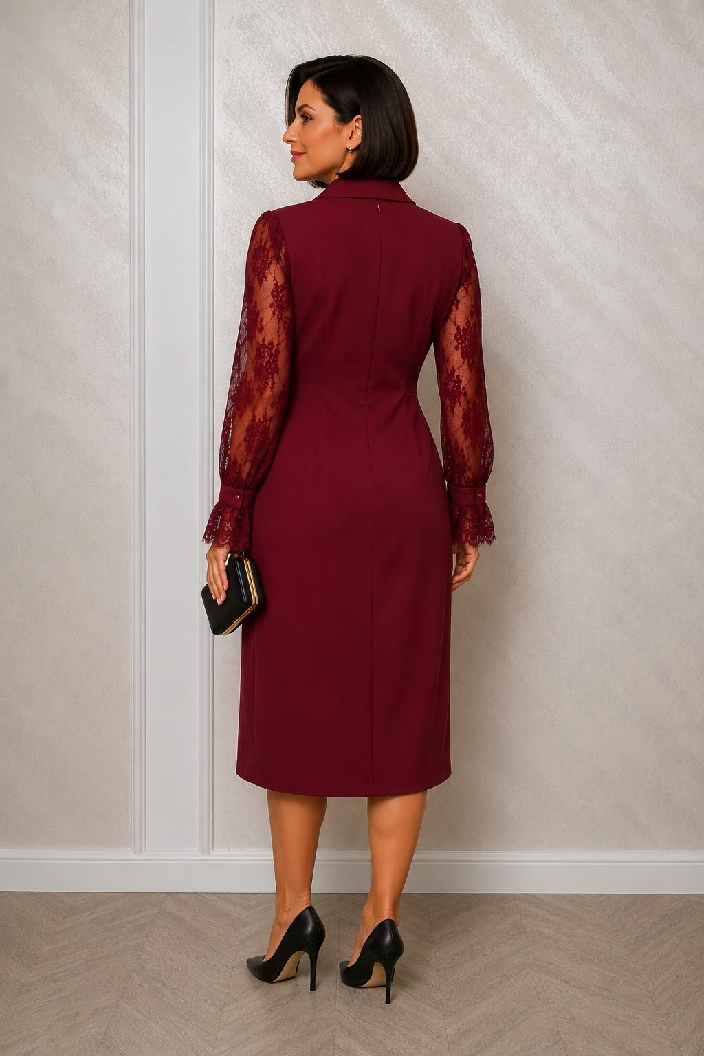 Rochia Star – Rochie eleganta tip sacou cu maneci din dantela