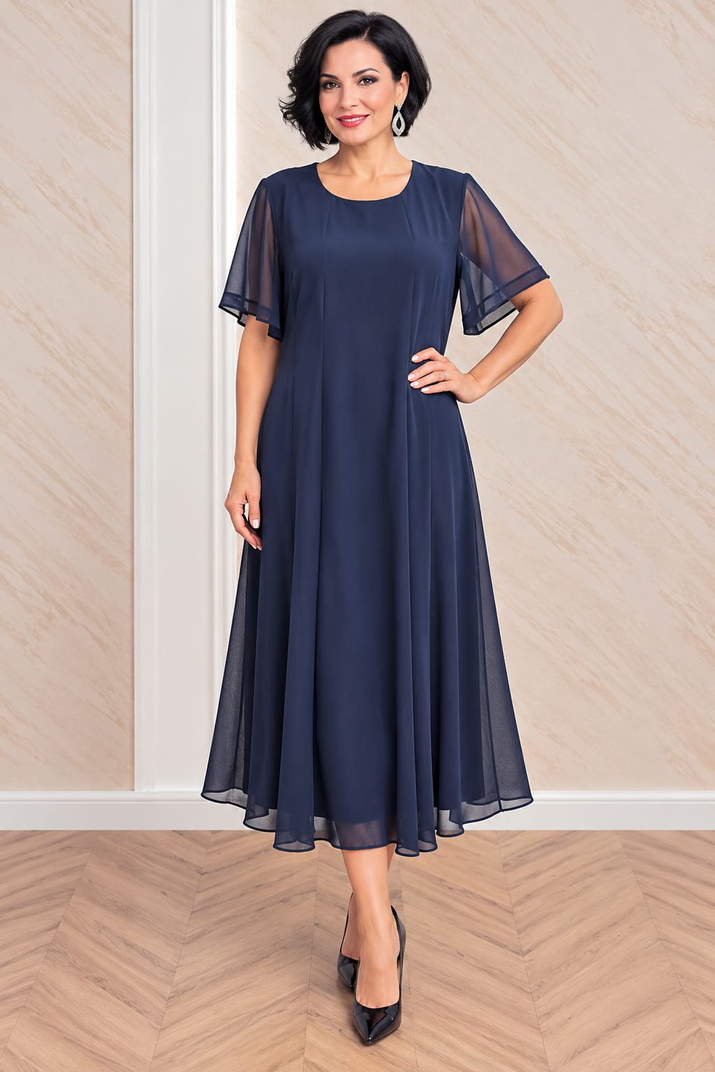 Compleu Claris cu rochie si sacou detasabil pentru nunta