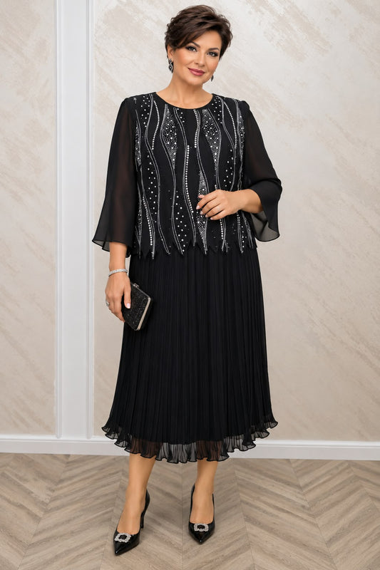 Rochie Teo Royal midi din voal cu cristale - marimi mar