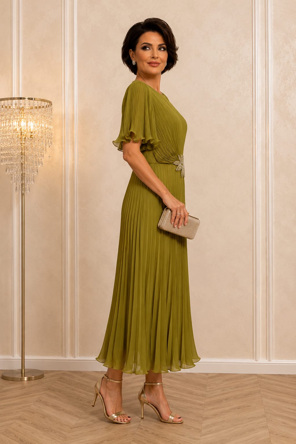 Rochia Dida Midi – Rochie eleganta din voal plisat, usoara si vaporoasa disponibila in mai multe culori