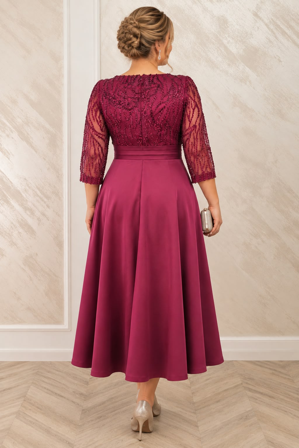Rochia Dixi lungime midi-rochie eleganta disponibila in 2 nuante