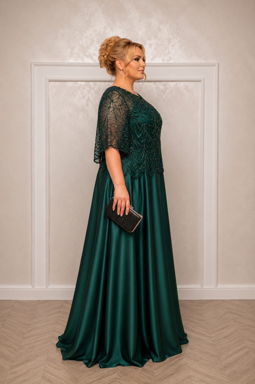 Rochia Morena - Rochie eleganta verde smarald pentru femei plus size