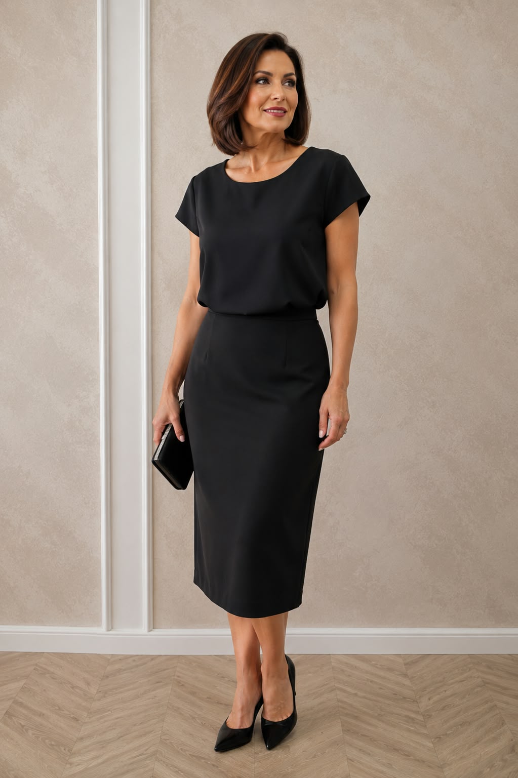 Compleu elegant dama Cemy 3 piese cu fusta,camasa si taior cu cristalele