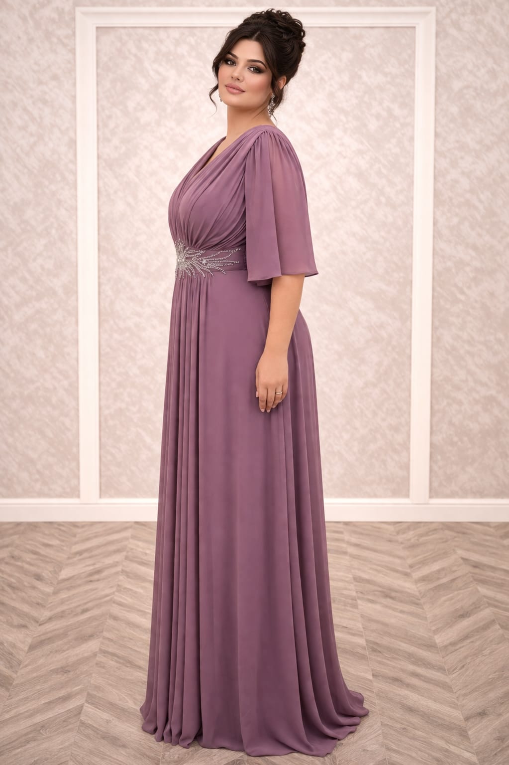 Rochia Mali – Rochie lungă din voal pentru mărimi plus size