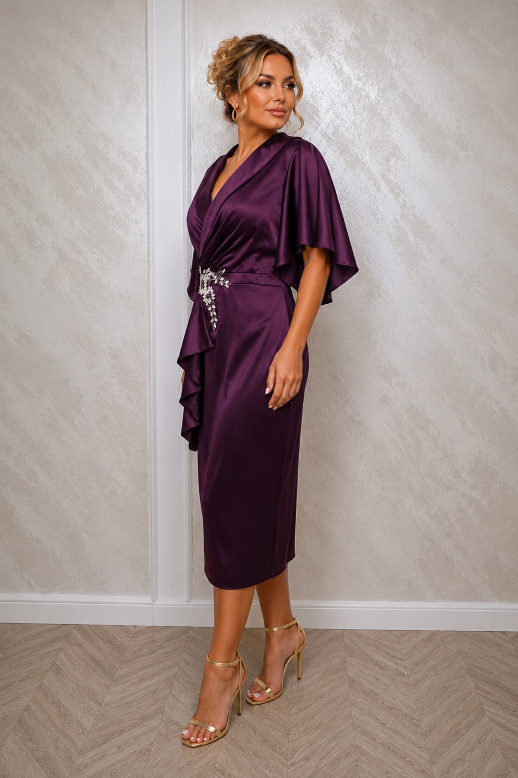Rochie Cada Midi – Rochie din Satin premium lungime midi pentru evenimentele de vara