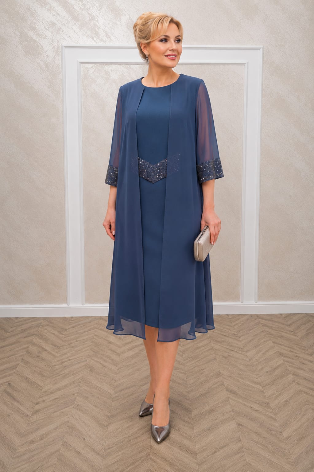 Rochie Barbara Midi -Rochie eleganta si rafinata pentru evenimente disponibila in 2 nuante