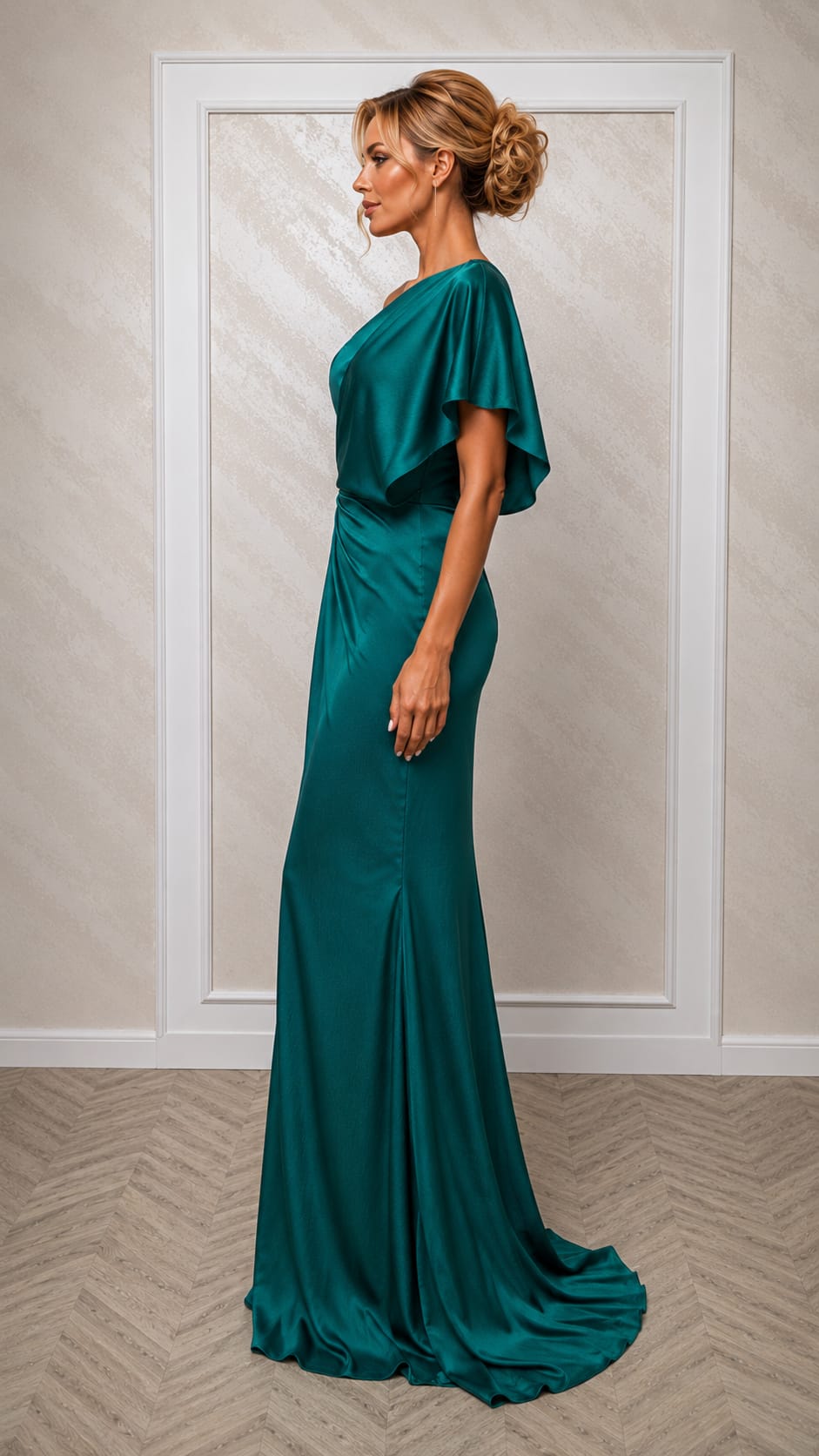 Rochia Emerald Glow –  rochie pentru evenimente simpla eleganta  verde smarald