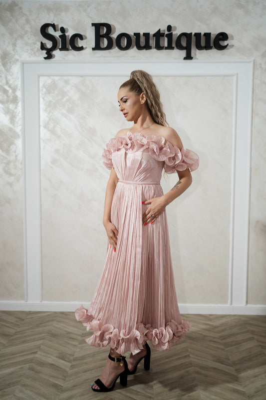Rochie Aime roz pudra