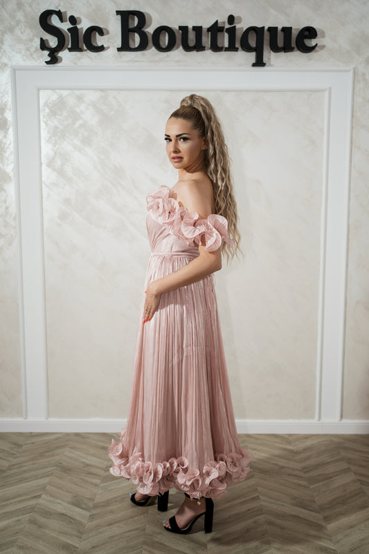 Rochie Aime roz pudra