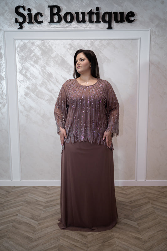 Rochia Manuka – Rochie eleganta de seara cu bolero detasabil, din tull italian fin