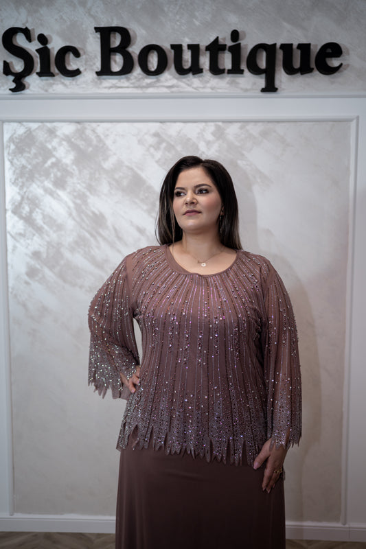 Rochia Manuka – Rochie eleganta de seara cu bolero detasabil, din tull italian fin