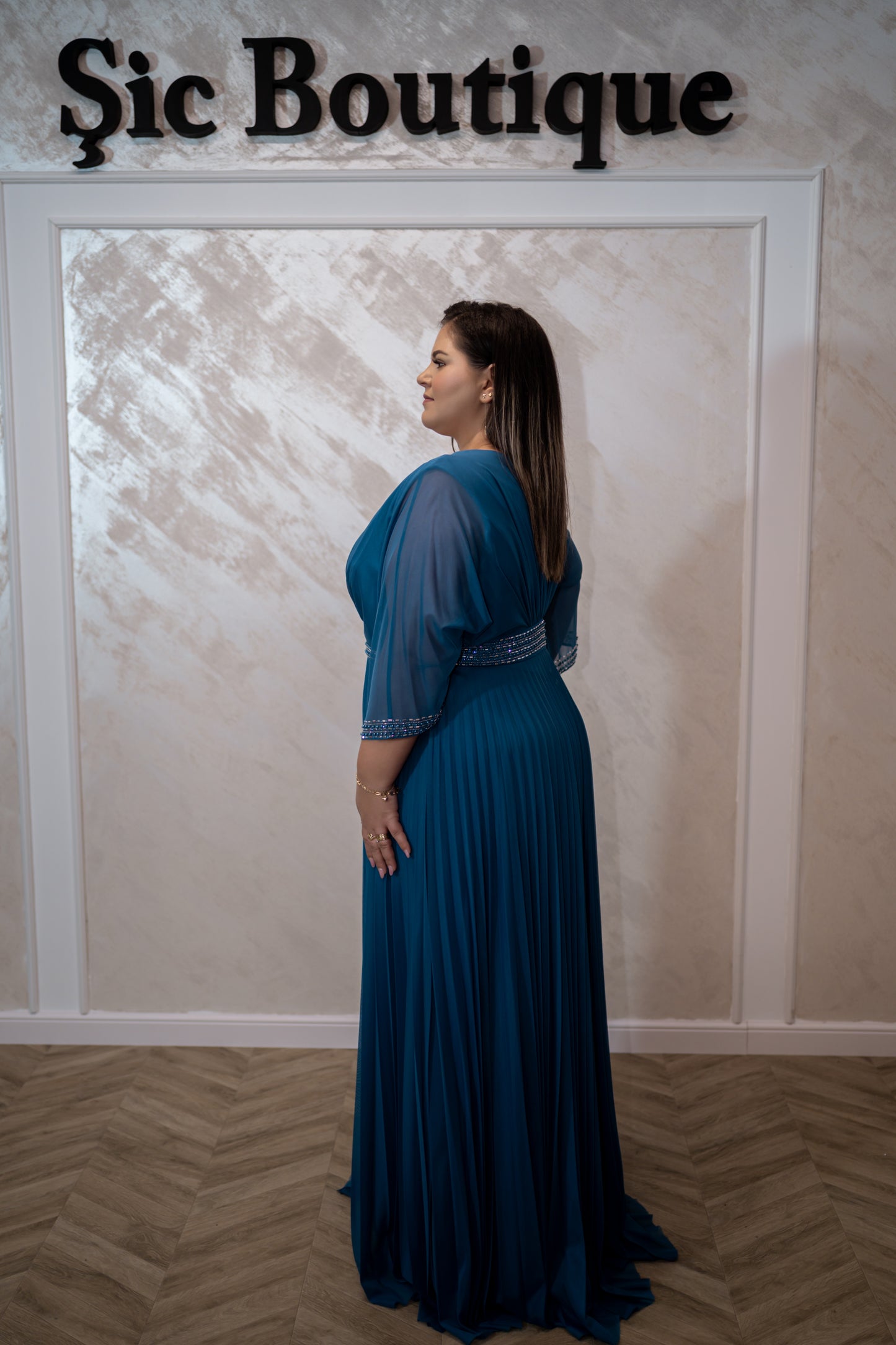 Rochia Florenta – Rochie eleganta pentru marimi foarte mari din tull italian, fluida și rafinata