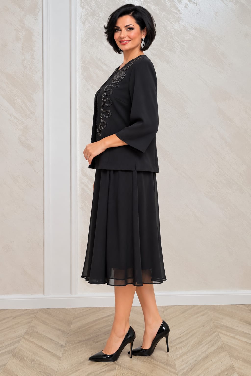 Compleu Claris cu rochie si sacou detasabil pentru nunta