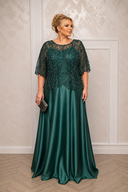 Rochia Morena - Rochie eleganta verde smarald pentru femei plus size