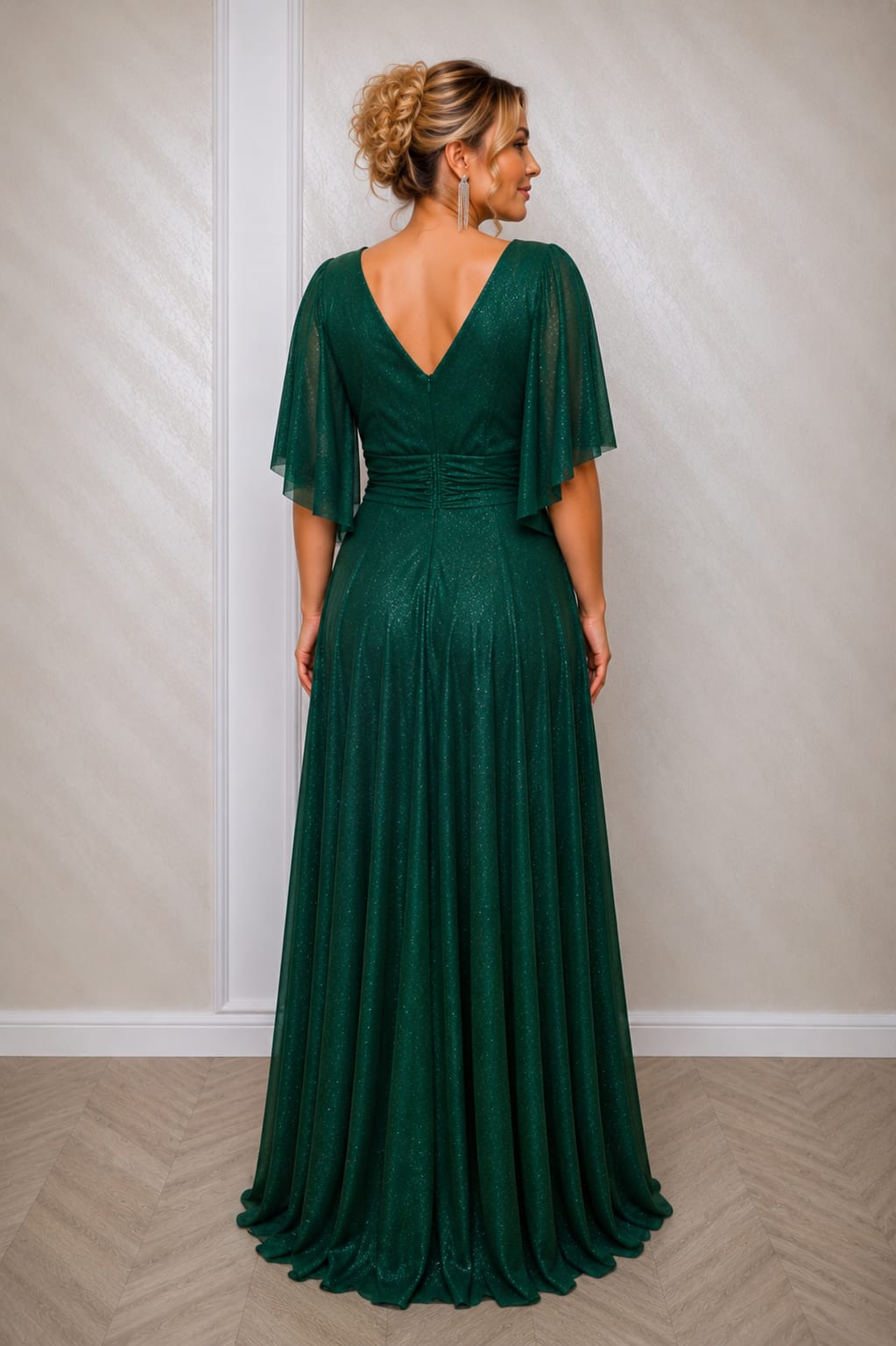 Rochie Doria  – Rochie lunga si usoara din voal sclipitor