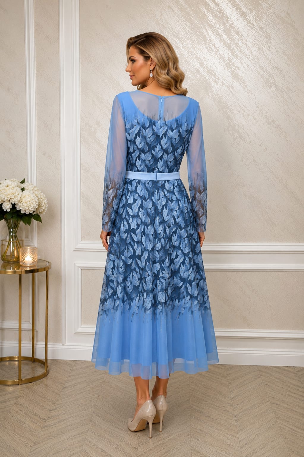 Rochie Midi Karina – eleganta rafinata din voal vaporos pentru evenimente de vara si toamna