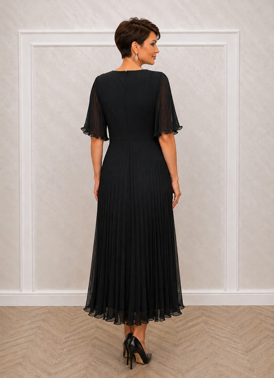 Rochia Dida Midi – Rochie eleganta din voal plisat, usoara si rafinata