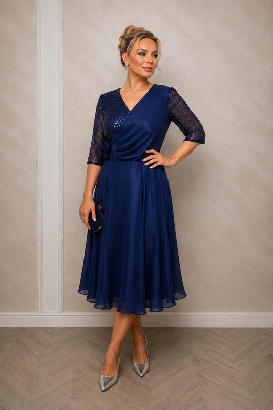 Rochia Tuna Midi – Rochie scurta eleganta si usoara din organza