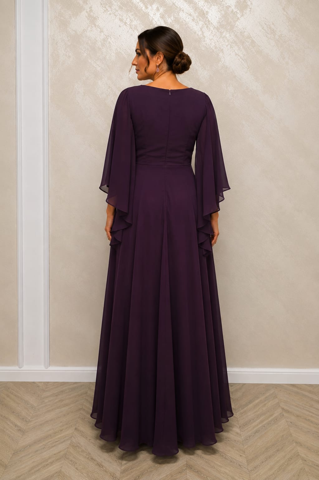 Rochia Monica – rochie eleganta din triplu voal pentru marimi plus size