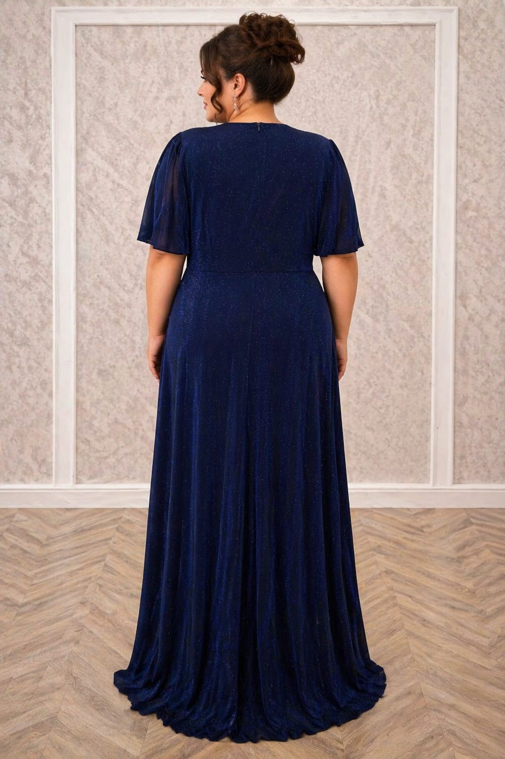 Rochia Dida – Rochie lunga din lurex pentru marimi plus size