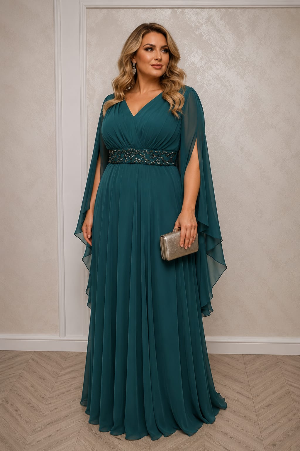Rochie Voleta – Rochie vaporoasa din voal pentru doamnele cu masuri mari