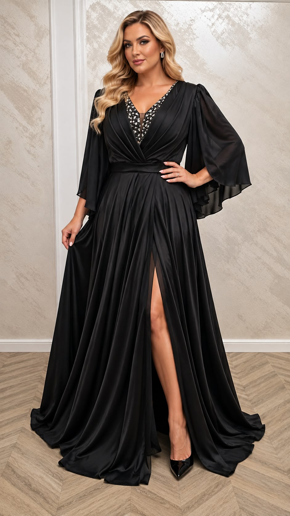 Rochia Diona Lux – rochie de seara lunga din satin cu fir de matase si cristale disponibila in 3 culori