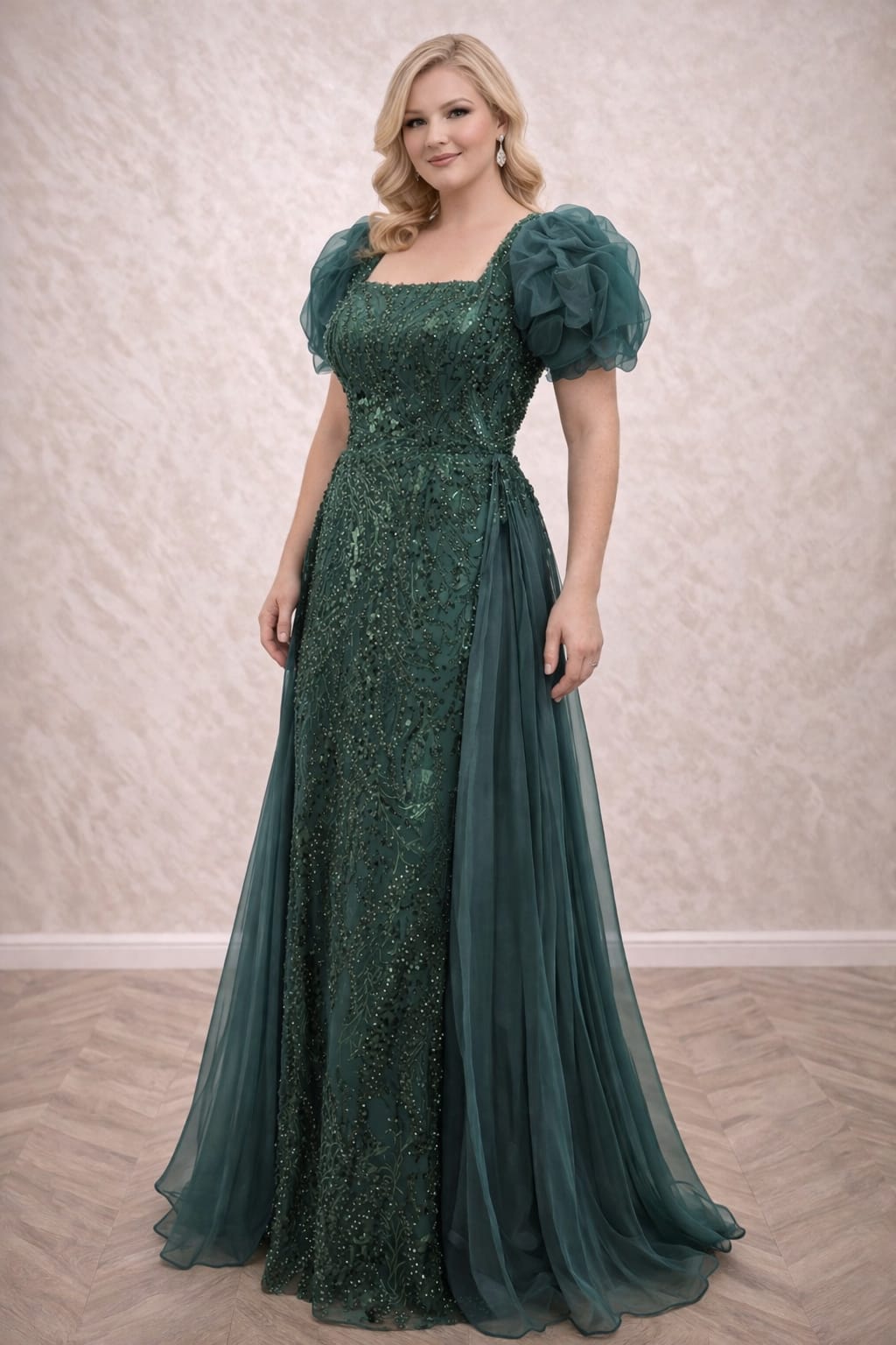 Rochia Melissa – Rochie eleganta din dantela luxoasa cu trena detasabila ,verde smarald, negru sau sampanie