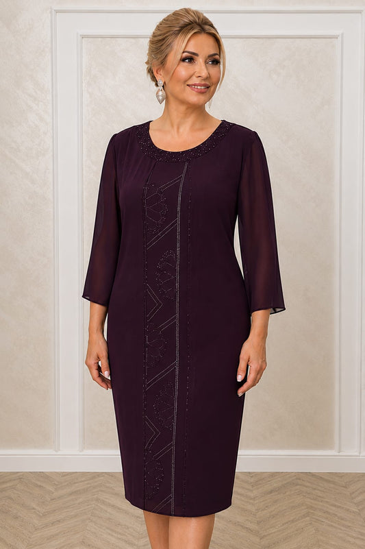Rochia Midi -Rochie eleganta din voal Grena midi croi drept