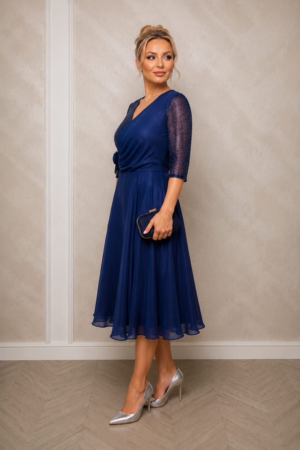 Rochia Tuna Midi – Rochie scurta eleganta si usoara din organza