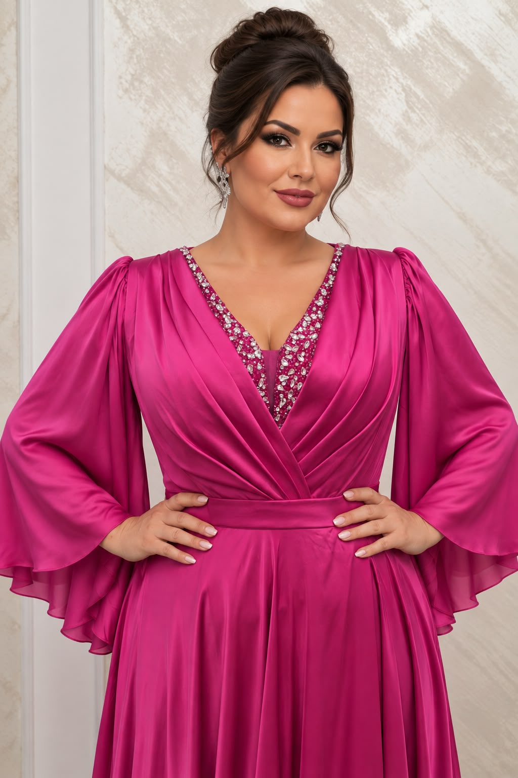Rochia Diona Lux – rochie de seara lunga din satin cu fir de matase si cristale disponibila in 3 culori